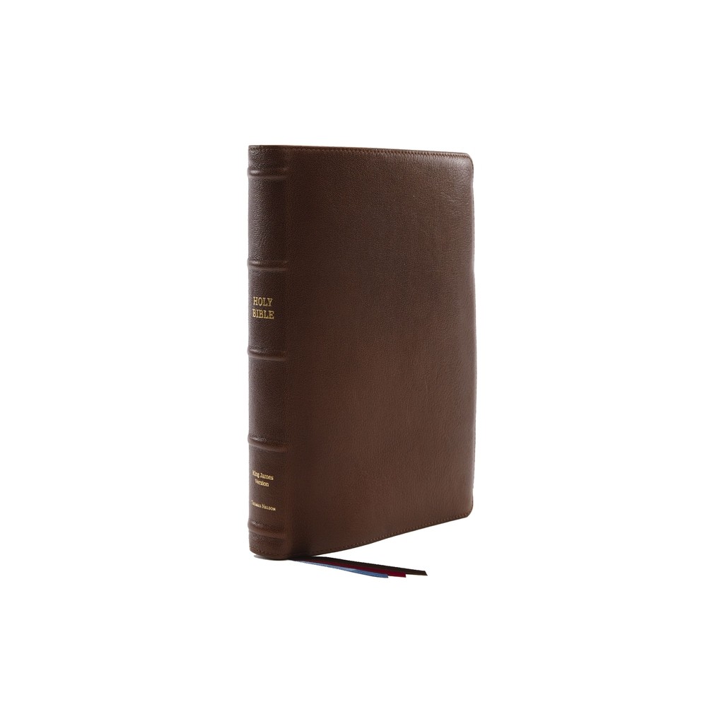 Kjv, Reference Bible, Center-Column Giant Print, Premium Goatskin Leather, Brown, Premier Collection, Comfort Print - Large Print by Thomas Nelson