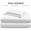 LuxClub 4 PC Queen Size White Sheet Set, 100% Organic Bamboo Viscose, Deep Pockets up to 16", Soft & Breathable Hotel Luxury Bedding Sheets - 2 of 4