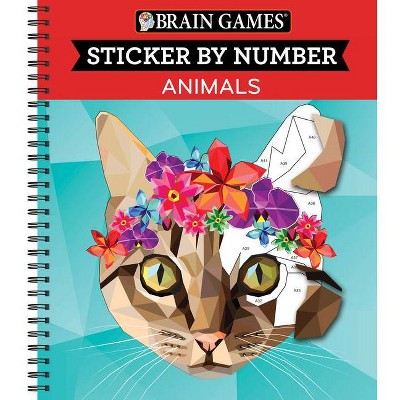 Brain Games - Sticker By Number: Puppies & Dogs - 2 Books In 1 (42 Images  To Sticker) - (spiral Bound) : Target