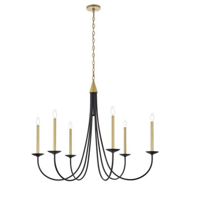 Elegant Lighting Cohen 42 inch pendant in black and brass