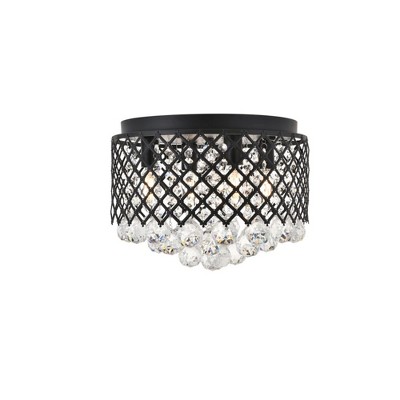Elegant Lighting Tully 4 light Matte Black Flush Mount