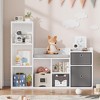 Kids Bookshelf 9-Cubby Toy Storage Organizer White Bookcase Toddlers Playhouse Cabinet Shelf for Boys Girls Wooden Storage Toy Shelf for Playroom - 4 of 4