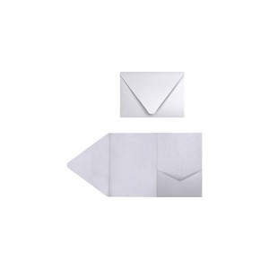 LUX A7 Pocket Invitations (5 x 7) 50/Pack Silver Metallic (EX10LEBASMPF50) - 1 of 1