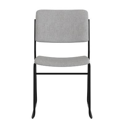 Versatile Armless Stacking Swivel Chair in Gray with Metal Frame