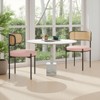 MAYEERTY 4-Pack Pink Modern Upholstered Dining Chairs, Rattan Back, Metal Legs, Kitchen Accent - 2 of 4
