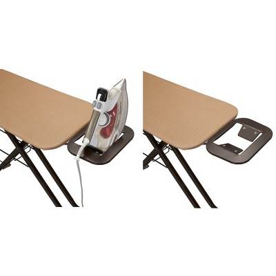 Deluxe Bronze Ironing Board with Iron Rest and Clothes Rack