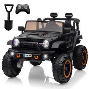 Jojoka 2 Seats 24V Kids Ride on Truck w/ Remote Control, 4 Motors,20" Seat Width, LED Light,Music,High/Low Speeds,Shovel, USB - 1 of 4