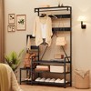 Hall Tree, Coat Rack with Shoe Storage, Coat And Shoe Rack Entryway, Large Organizer with Shoe Rack, Storage Cubbies, Hooks, and Top Shelf - 4 of 4