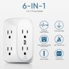 Itopfox 2 Prong Power Strip, 3 to 2 Prong Grounding Outlet Adapter, Polarized Plug, 3-Sided 6 Outlets Widely Spaced Extender, Mountable Wall Tap - 2 of 4