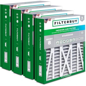 Filterbuy 21x21.5x5 Air Filter (4-Pack), Pleated MERV 8 Dust Defense Replacement HVAC AC Furnace Filters for Trane Perfect Fit & American Standard - 1 of 4