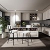 Coucheta Modern Bar Stools Set of 2, Upholstered Counter Height Armless Chairs with Back Support & Footrest, Metal Legs for Kitchen Island, Cafe - 3 of 4