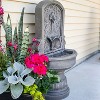 Sunnydaze Lovely Lily Polyresin Flat Back Pedestal Outdoor Wall Fountain for the Patio, Deck, or Yard - 37.5" - Gray - 4 of 4