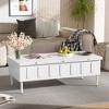HDZNVF Lift-Top Coffee Table with 2 Drawers, Modern Space Saving Center Table with Foldable Top, White - 2 of 4