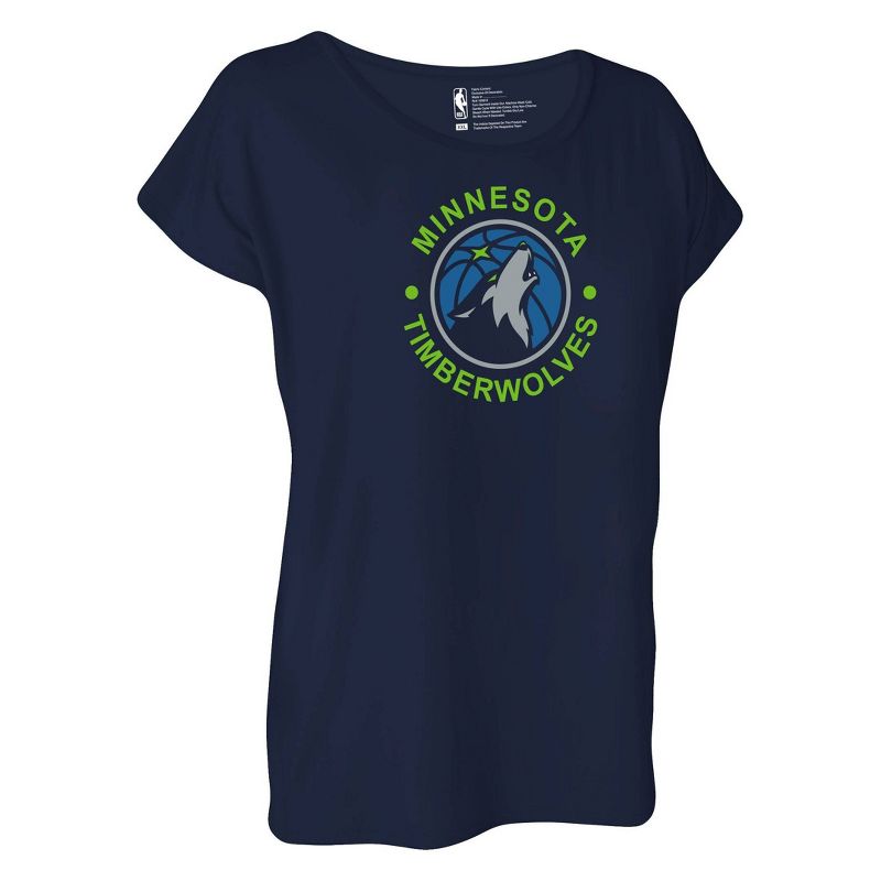 NBA Minnesota Timberwolves Women&#39;s Dolman Short Sleeve T-Shirt, 3 of 5