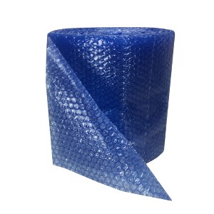 UOFFICE Small Bubble Blue Wrap - 60' x 12" Wide perforated every 12" - 1 of 4