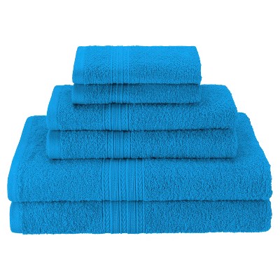Bulstrode Eco-Friendly Ringspun Cotton Modern Absorbent 6-Piece Towel Set - Blue Nile Mills