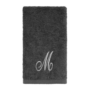 Avanti  Granite with Silver Script Monogram Bath Towel Letter   M - 1 of 3