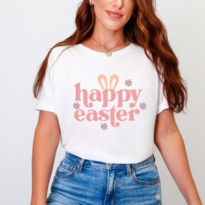 Simply Sage Market Happy Easter With Ears Garment Dyed Tee - 1 of 4