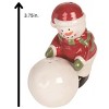 Transpac Christmas Snowman Dolomite Salt and Pepper Shakers Collectables Multicolor 3.75 in. Set of 2 - 3 of 3