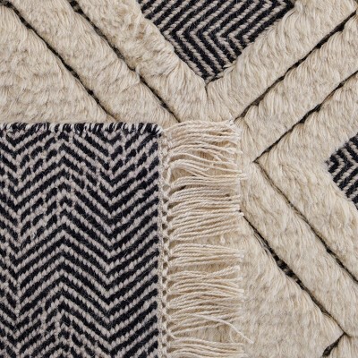 Ivory Shag Hand-Knotted Wool Rectangular Rug 6' x 9'