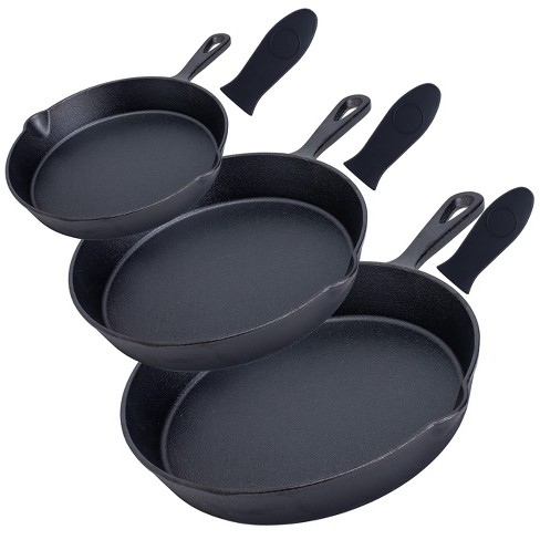 Oster Castaway 3 Piece Cast Iron Pre-seasoned Frying Pans : Target