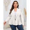 Womens Plus Size Long Sleeve Two Buttons Shawl Lapel Blazer - 2 of 3