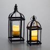 18" Bradford Metal Outdoor Lantern Set Black - Smart Living - 2 of 4