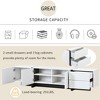 Contemporary 74.8" TV Stand for TVs up to 80", Modern High Gloss Media Console with 3 Cabinets & 2 Drawers for Living Room - 3 of 4