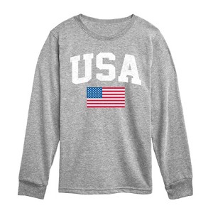 Boys' - Instant Message - USA Flag Long Sleeve Graphic T-Shirt - 1 of 4