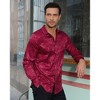 Men's Floral Jacquard Dress Shirt Long Sleeve Button Down Shirts Luxury for Wedding Party Prom - 3 of 4