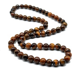 Mens Tiger Eye Lava Stone Beaded Choker 8mm Anxiety Relief Jewelry - 1 of 4