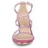 Allegra K Women's Breezy Glitter Opened Toe Crisscross Strap Chunky Sandals - 3 of 4