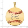 Black Bow Jewelry 14K Gold Plated Bruce Sutter Signature LG Enamel Baseball Pendant - 4 of 4