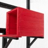 SEVOBAL 62.5" Gothic Outdoor Large Cat Catio Wood Cat Enclosure with Platforms and Condos Patio Cat Window Box Weatherproof Black and Red for Festival - 4 of 4