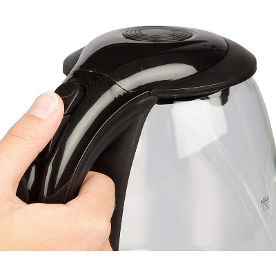 1.7 Liter Black Glass and Stainless Steel Electric Kettle
