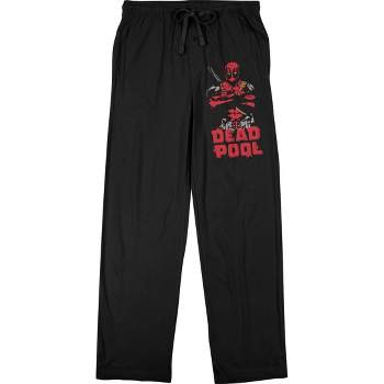 Marvel Universe Deadpool Men's Black Sleep Pajama Pants