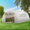 VEVOR 20 x 10 x 7 ft Walk-in Tunnel Greenhouse, Portable Plant Hot House with Galvanized Steel Hoops, 3 Top Beams, Diagonal Poles, White - 2 of 4