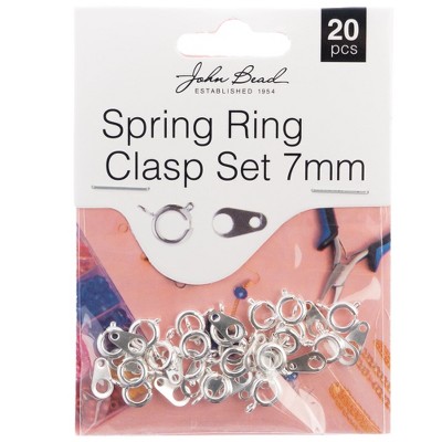 John Bead Must Have Findings Metal Silver 7mm Spring Rings for Jewelry Making Findings, 20 Pieces