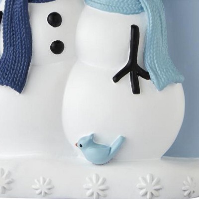 Winter Friends Blue and White Snowman Toothbrush Holder