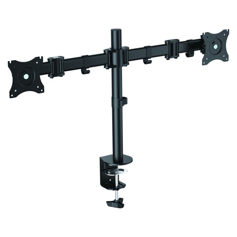 Double Articulated Dual Monitor Desk Mount Black Target