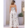 INSPIRE CHIC Women's Boho V Neck Sleeveless Floral Spaghetti Straps Smocked Wide Leg Pants Romper Overalls - 4 of 4