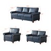 PU Leather Sofa with Nailhead Trim, Rolled Arms, and Rubber Wood Legs – Classic Upholstered Sofa Couch for Living Room - HABITRIO - 4 of 4