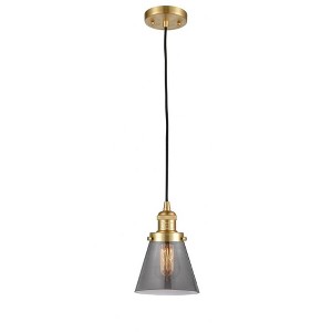 Cone - 1 Light Cord Hung Mini Pendant In Industrial Style-8 Inches Tall and 6 Inches Wide - 1 of 1