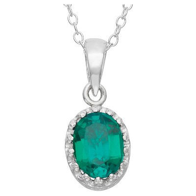 1 1/5 Tcw Tiara Emerald Crown Pendant In Sterling Silver : Target