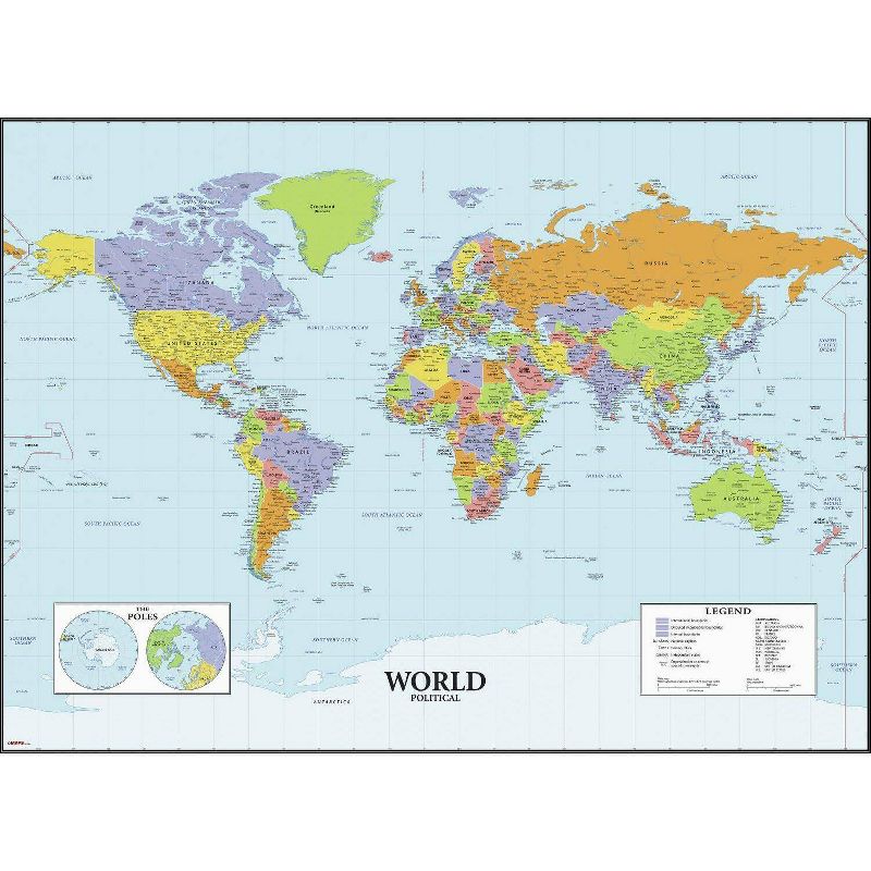 Dry Erase Map Of The World Peel and Stick Giant Wall Decal - RoomMates, 4 of 6
