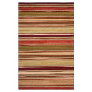 Striped Kilim Rug - Red - (6