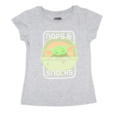 Star Wars Girls' Baby Grogu Naps & Snacks Short Sleeve Kids T-Shirt