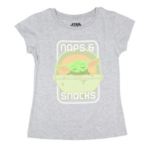 Star Wars Girls' Baby Grogu Naps & Snacks Short Sleeve Kids T-Shirt - 1 of 3