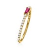Pure Collection by Ross-Simons 0.10 Carat Ruby and .19 ct. t.w. Diamond Ring in 14kt Yellow Gold - 2 of 4