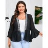 Plus Size Cover Up For Women Summer 3/4 Sleeve Open Front Cover Up - 2 of 4